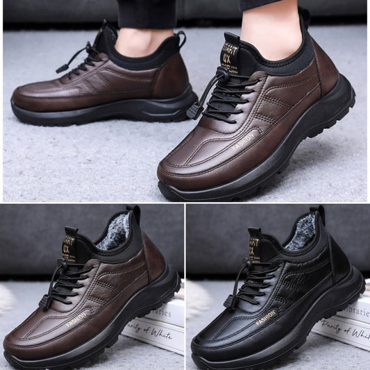 💥【39-44】✨[Regalo de invierno 🎁] Zapatillas para hombres de piel, forradas con lana ❄️