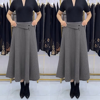 49%OFF👗🎀【S-4XL】Jesenná/zimná vlnená midi sukňa