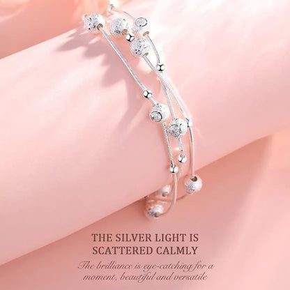 ✨✨【Kup 1, otrzymaj 1 gratis】Bransoletka z koralików szczęścia ze srebra próby 999 z grawerowanym wzorem