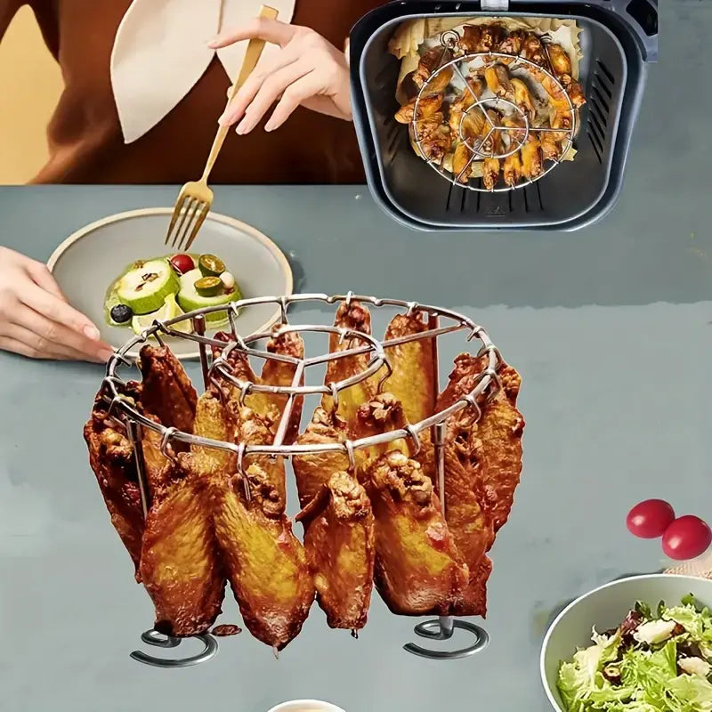 【50% zniżki】🍢🍖🍗Grill ze stali nierdzewnej 304 z 24 szpikulcami do piekarnika Air Fryer