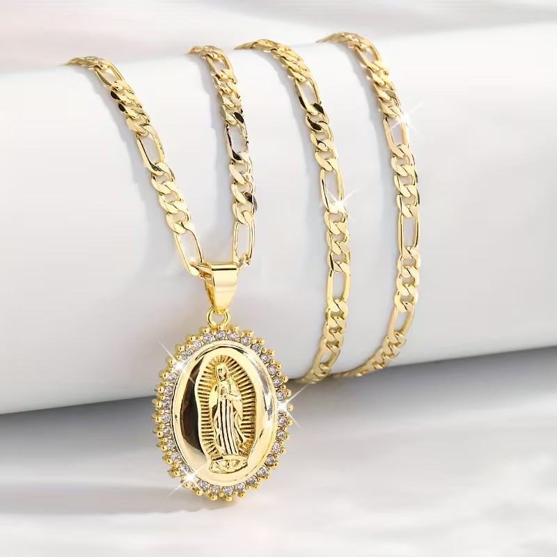 🔥【50% OFF】Медал „Дева Мария“ от неръждаема стомана в златист цвят