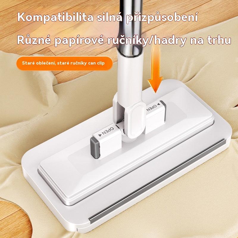 50% OFF【Sada 4 kusů】💦Multifunkční mop s klipem na hadřík, nový mop do domácnosti, který nevyžaduje mytí✅