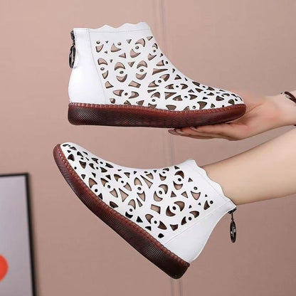 Плащане при доставка👡【35-42】2026 Нови ежедневни обувки от мека кожа с кухи плоски форми