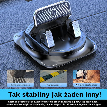 🚗 Uchwyt samochodowy 2 w 1 na telefon, obrotowy 360° i antypoślizgowy