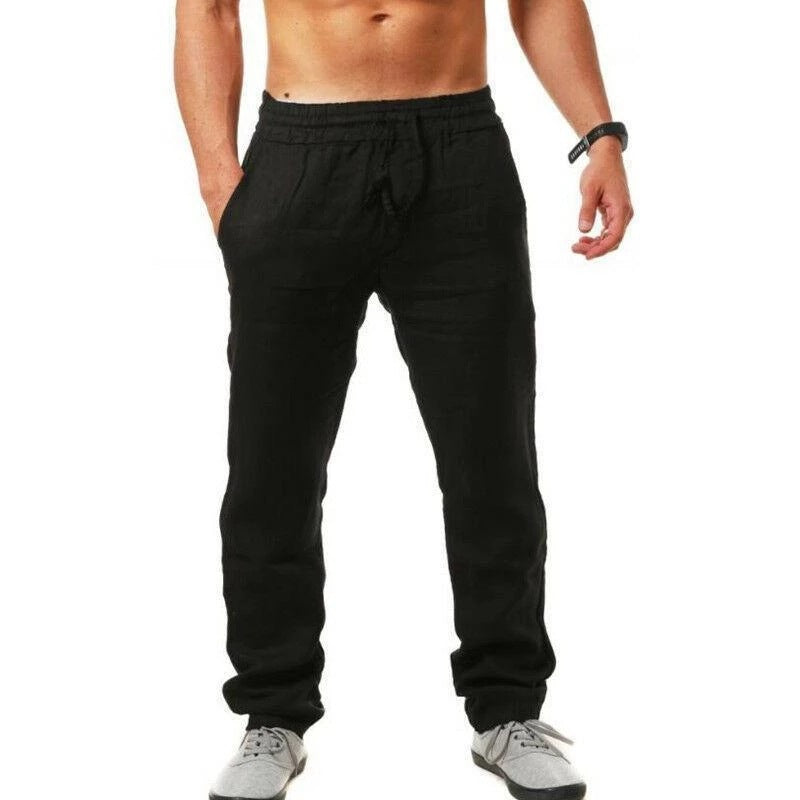 💥👖【S-4XL】 2026 nowe letnie męskie luźne, oddychające, codzienne spodnie sportowe wykonane z bawełny i lnu💨