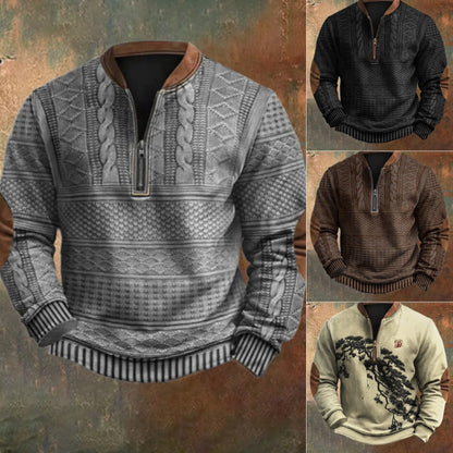 💥👍【S-5XL】Potpuno nova jesensko-zimska kolekcija 2025 – muška kvalitetna trenirka s patentnim zatvaračem s printom, europsko-američki stil