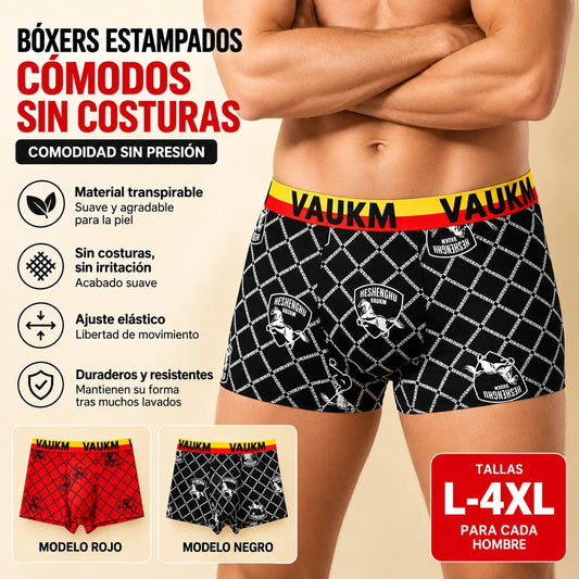 💥【1 pack de 3 unidades por 26 €】🚹✅🔥 Ropa interior masculina transpirable de seda fría, sin costuras, cómoda, disponible en tallas grandes y con estampado moderno
