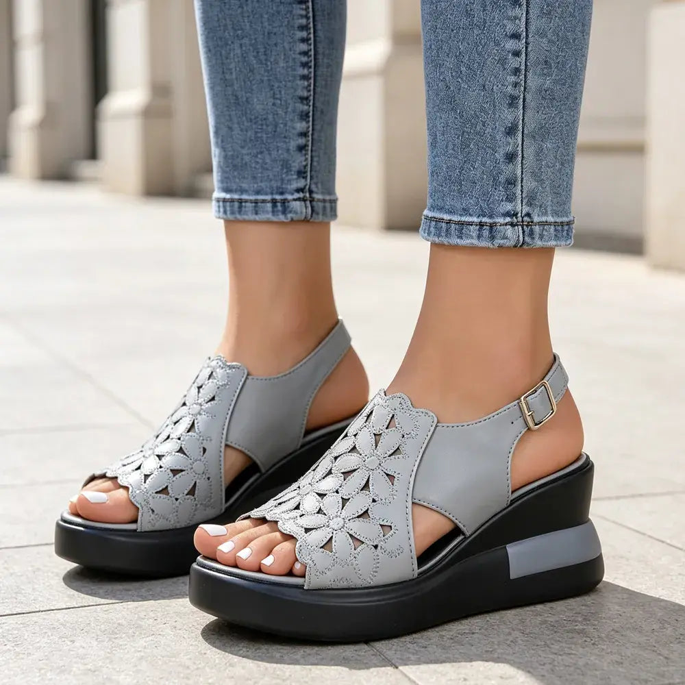 【35–40】Sandały botkowe w stylu retro z miękką podeszwą