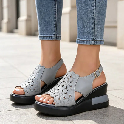 【35–40】Sandały botkowe w stylu retro z miękką podeszwą