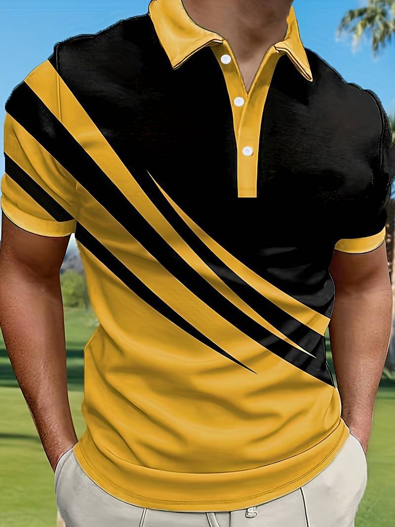 🔥【Плащане при доставка】👔Мъжка нова лятна тениска POLO с 3D принт（S-6XL）