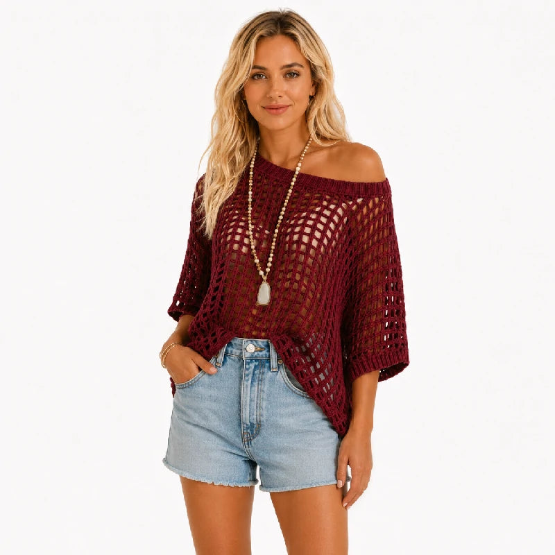 Noa - Jersey de verano de punto calado casual