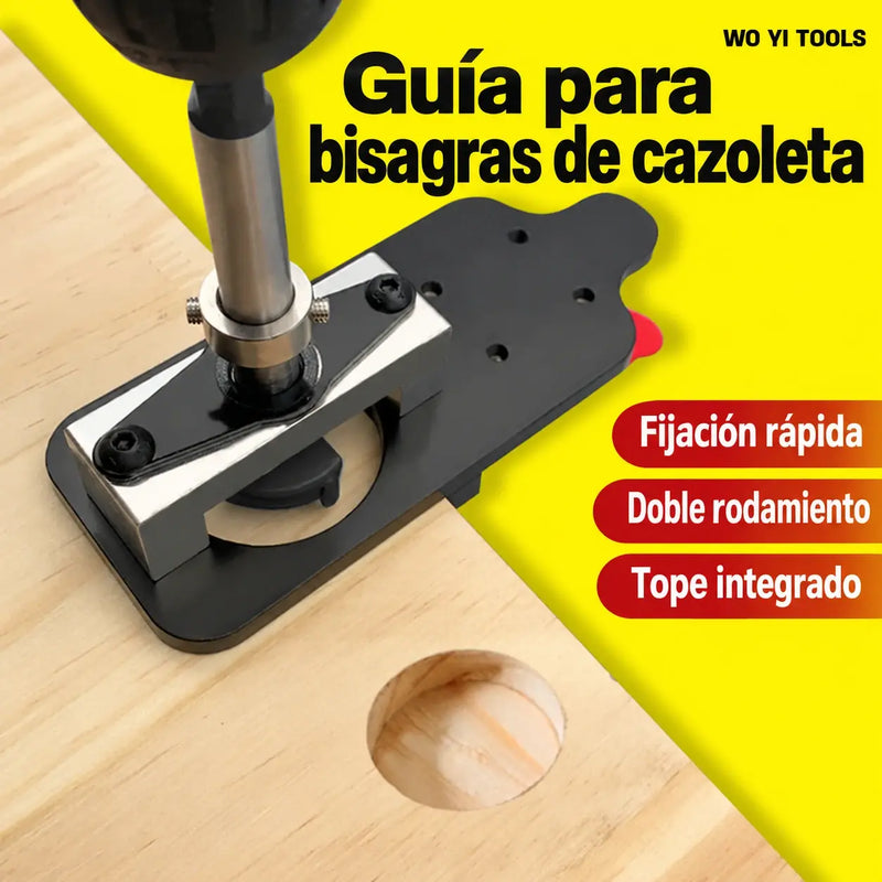 【🔥 1 juego de 6 piezas】Herramienta para perforar orificios para bisagras en madera – Guía de posicionamiento para bisagras de puertas de armario de 35 mm