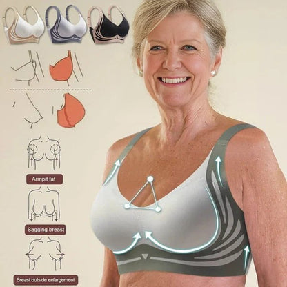 【50%OFF】😍【Paquete de 4】Sujetador de una pieza sin aros para mujer❤️【40-85 kg】