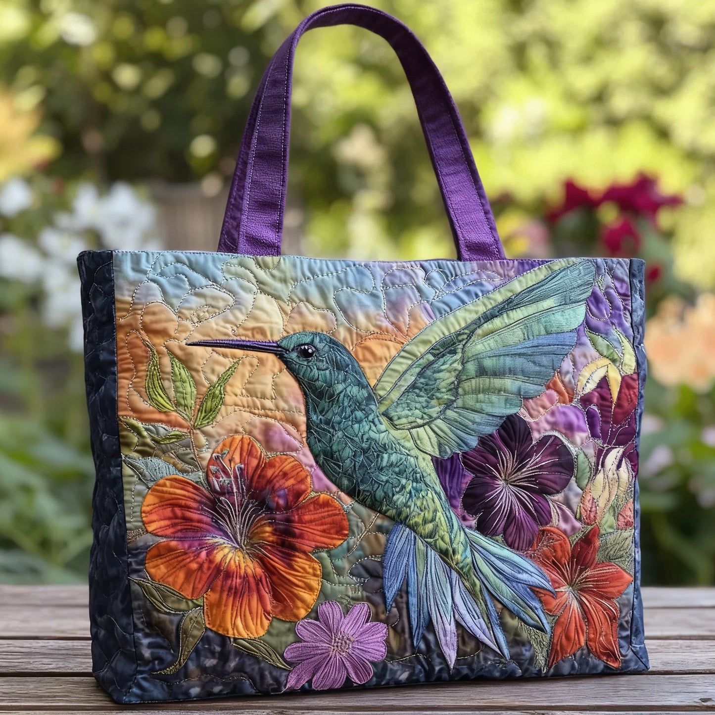 🔥👜Bolsa de mano con diseño floral personalizado (38 cm de ancho, 35 cm de alto)