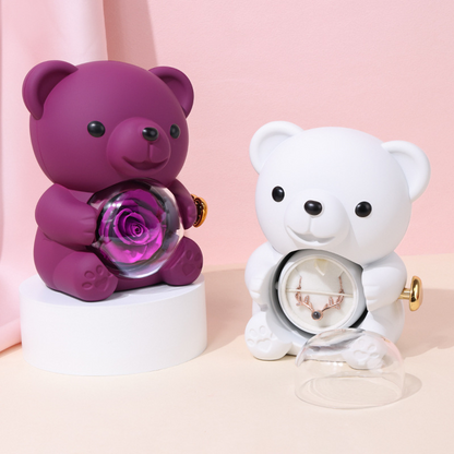 🧸🌹💍Medvjedić s vječnom ružom – kutijica za prsten s iznenađujućim otvaranjem