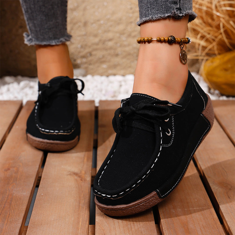 💖【Rozmiary 36–43】Damskie buty na platformie z okrągłym noskiem – wygodne i eleganckie.