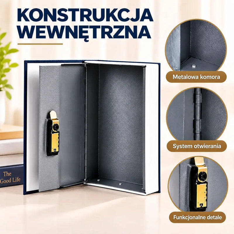 Ukryty sejf w kształcie książki – dyskretna skrytka na pieniądze i kosztowności