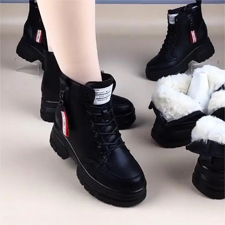 😍30% zniżki!【35-40】Nowe zimowe buty wykonane są z grubej, miękkiej skóry, mają grubą podeszwę i dużą zawartość bawełny.