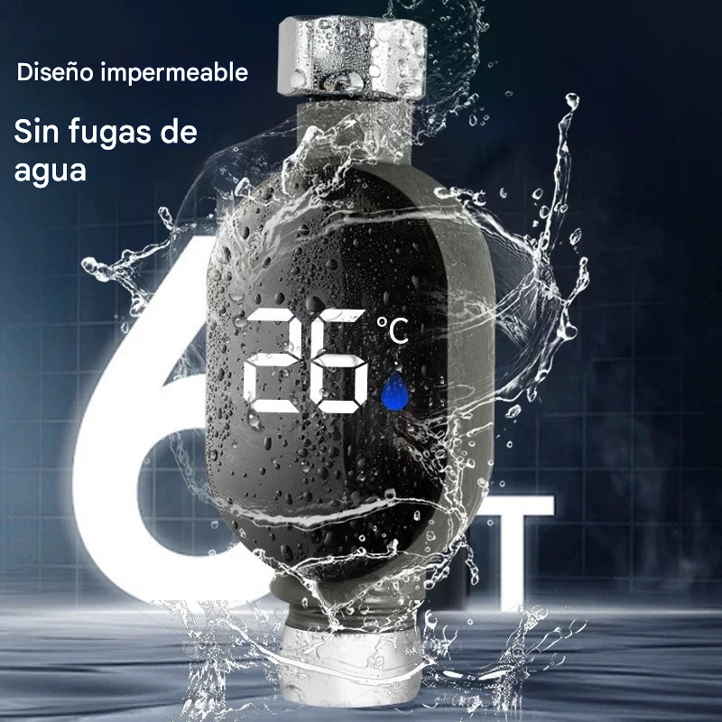 🔥🚿【30% OFF】Termómetro de ducha resistente al agua con pantalla LED (Celsius)🌡️Destornillador pequeño gratis + un par de juntas impermeables✅