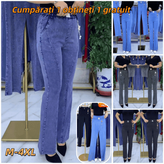 【Płatność przy odbiorze】👖🏆【S-4XL】Damskie jeansy z wysokim stanem i elastyczną talią