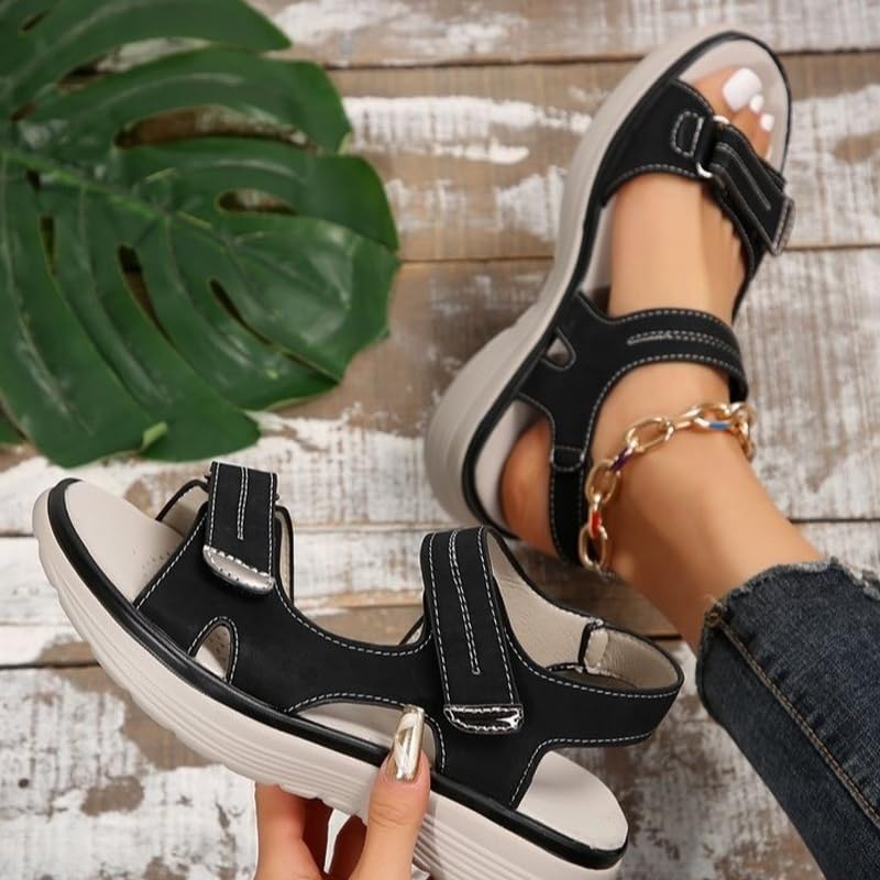 👡【36-43】2026 nowe duże sandały casualowe dla kobiet, sportowe wygodne sandały typu rybie usta w linii