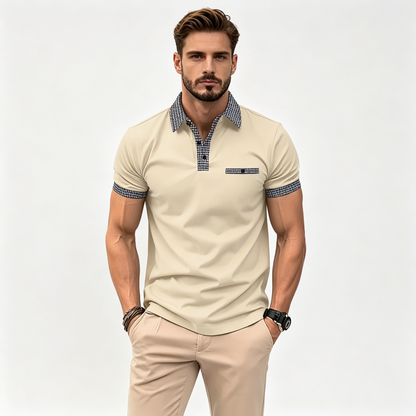 Promocja na 2026 rok【S-3XL】Letnia męska bluza polo z guzikami i blokiem kolorów