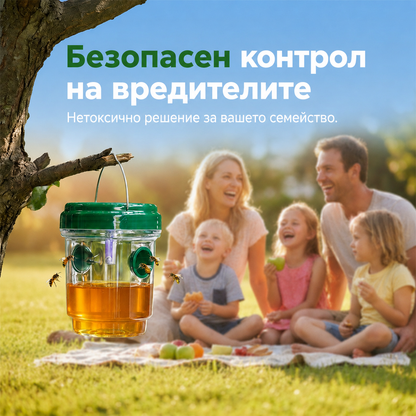 🐝☀️Соларен капан за оси за дворове и градини 🔋🌿 – Високоефективен, презареждаем, устойчив на атмосферни условия, покрива до 500 кв. м.