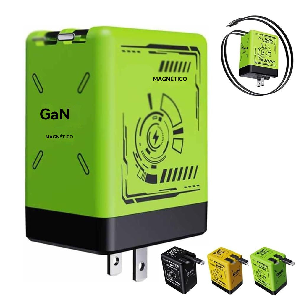 ⚡ Cargador rápido 2 en 1 compatible con GaN de 120 W para iPhone, teléfonos móviles y tabletas 🔋
