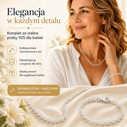 【Naszyjnik + Bransoletka】Modny zestaw biżuterii