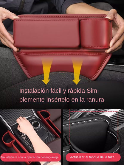 ✨ Nuevo Modelo 2026: Organizador de Cuero Vacuno para Asiento de Coche (Espacio del Asiento)