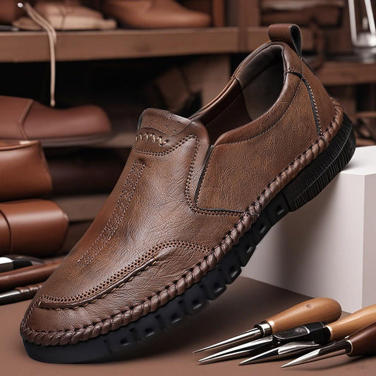 Męskie skórzane buty casualowe