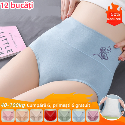 💖Ultima zi 50% reducere - 【Cumpărați 6, primiți 6 gratuit】Bumbac pur de înaltă talie mare de bumbac plus dimensiunea de ridicare a șoldului chiloți de ridicare[40-100KG]