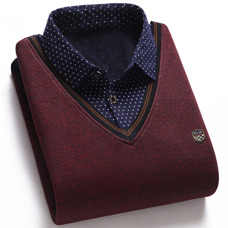 👔 [M-4XL] Nowa męska koszula dzianinowa z aksamitu na jesień/zimę