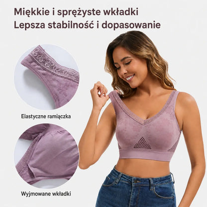 【Zestaw 3 sztuk】Biustonosz koronkowy bez fiszbin z wysokim wsparciem dla kobiet