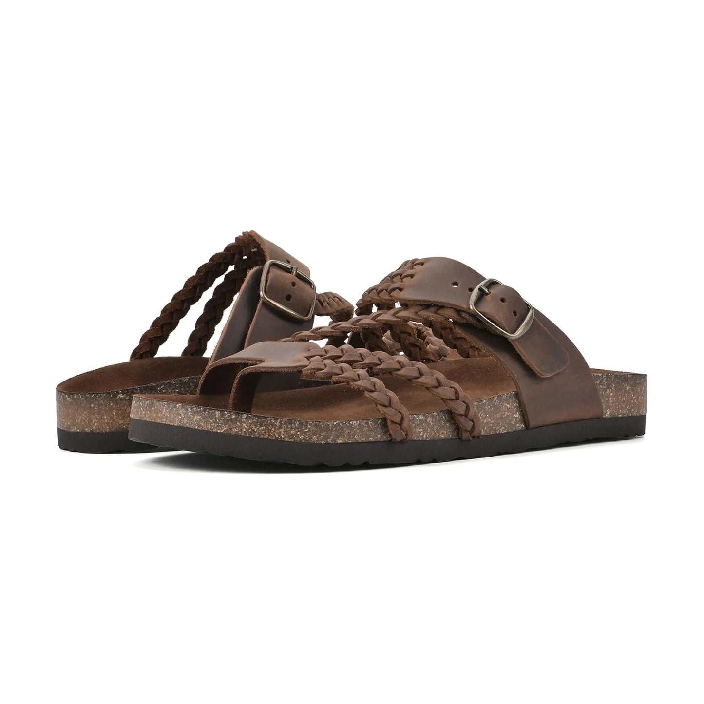 Sandalias Sahara - Sandalias de Cuero Trenzado con Suela de Corcho