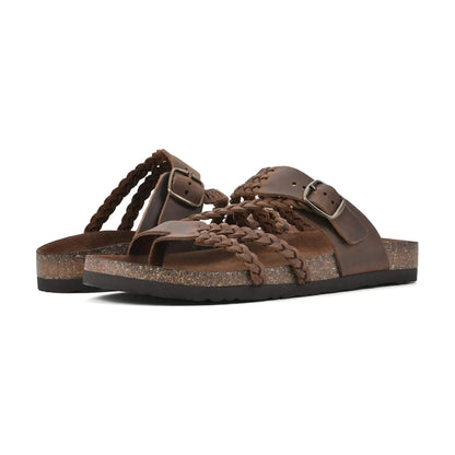 Sandalias Sahara - Sandalias de Cuero Trenzado con Suela de Corcho