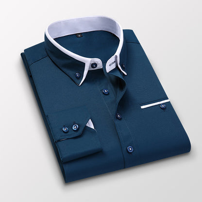 Плащане при доставка🎉【M-5XL】🔥👔 Нова дишаща мъжка бизнес риза в ежедневен стил