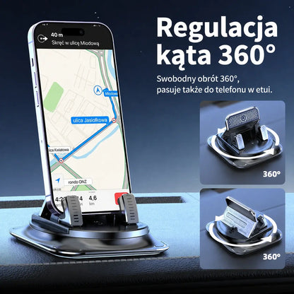 🚗 Uchwyt samochodowy 2 w 1 na telefon, obrotowy 360° i antypoślizgowy