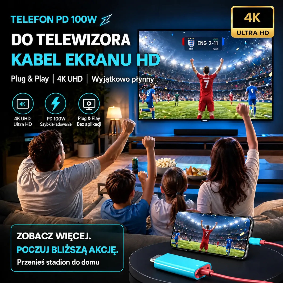 🔥 OFERTA LIMITOWANA: 50% ZNIŻKI! 🔥 Adapter USB-C do HDMI do Nintendo Switch