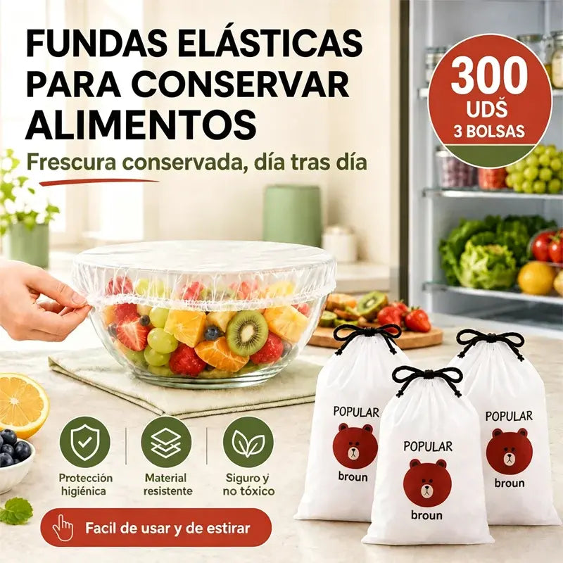 🔥(300 unidades) 🍽️Funda de plástico antibacteriana extragrande y gruesa apta para uso alimentario