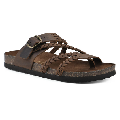 Sandalias Sahara - Sandalias de Cuero Trenzado con Suela de Corcho