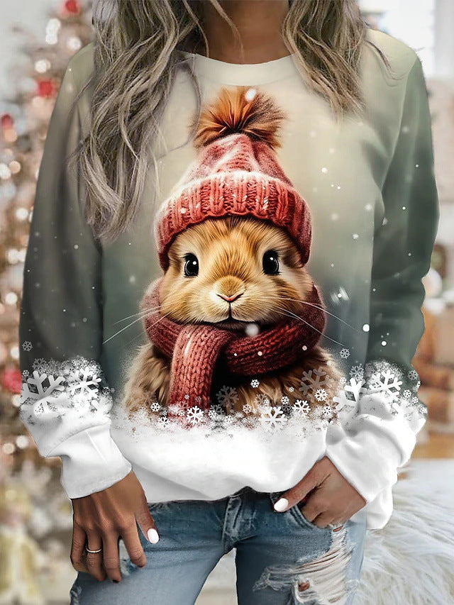 🐇✨【Vruća rasprodaja】✨Slatki ženski pulover s kapuljačom s kapuljačom sa zečjim izrezom
