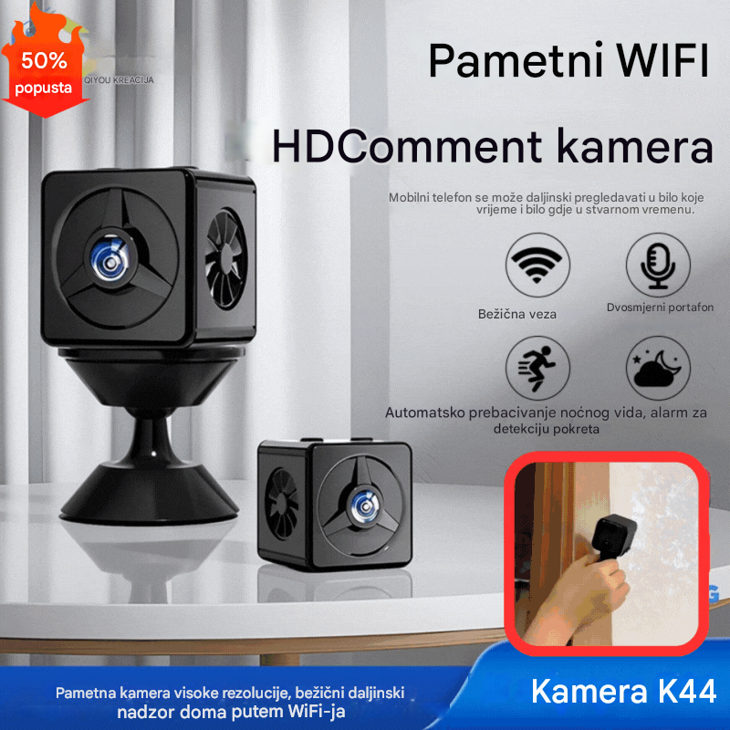 【Plaćanje pouzećem】Kupi 1 i dobiješ 1 gratis🔥Mala kvadratna kamera, HD pametna kamera, bežični WiFi nadzor kuće na daljinu