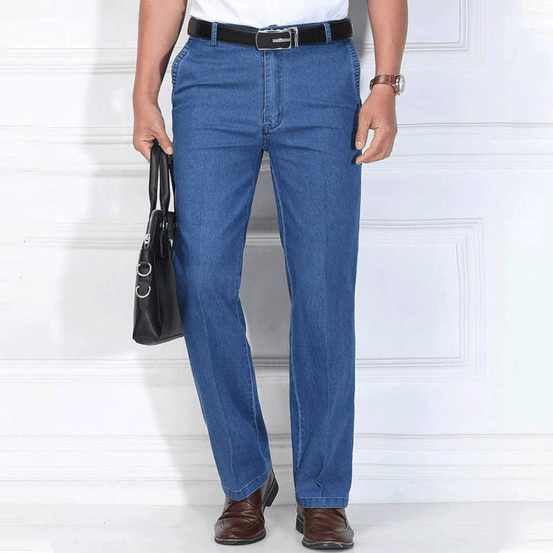 🙋‍♂️👖 Nowe męskie elastyczne, oddychające jeansy z wysokim stanem
