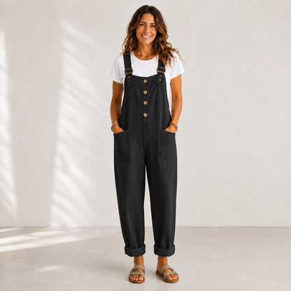 ⏰🔥 ¡Oferta Especial 50% OFF! 👖 Peto Casual de Mujer – Corte Holgado y Botones Elegantes para Comodidad Total 🌸✨