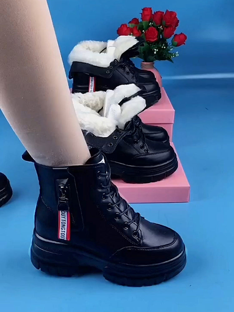 😍30% zniżki!【35-40】Nowe zimowe buty wykonane są z grubej, miękkiej skóry, mają grubą podeszwę i dużą zawartość bawełny.
