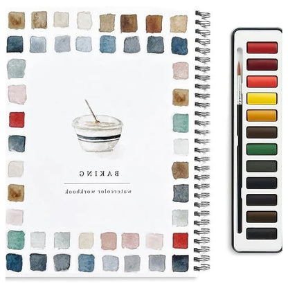 ✨【¡50% de descuento!】🎨 El juego completo de libros de pintura en acuarela incluye pinturas de acuarela y pinceles gratis