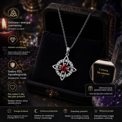 🔮Naszyjnik z węzłem czarownicy i kamieniem szlachetnym 🔮💞 Chroń swoich bliskich
