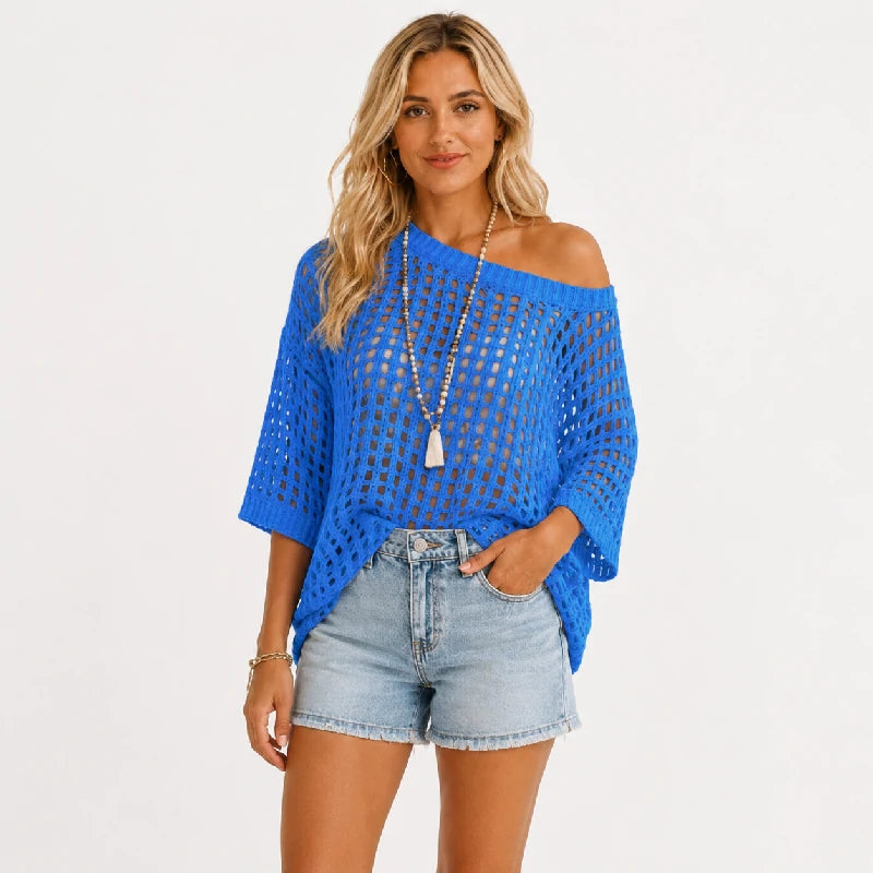 Noa - Jersey de verano de punto calado casual