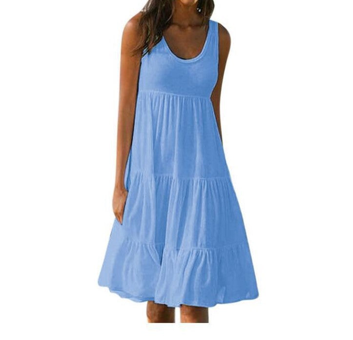 👗 【S-5XL】 Jednobojna ravna haljina ✅️ Plaćanje pouzećem